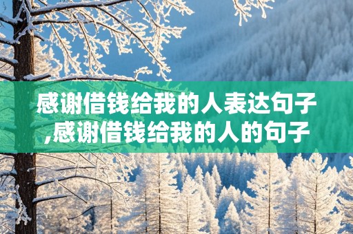 感谢借钱给我的人表达句子,感谢借钱给我的人的句子