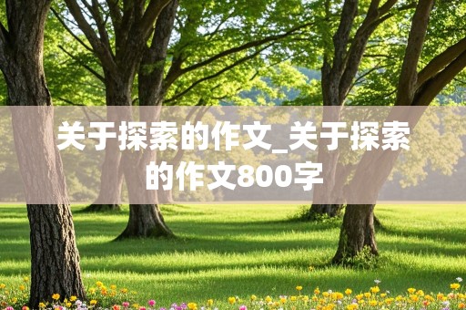 关于探索的作文_关于探索的作文800字