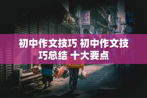 初中作文技巧 初中作文技巧总结 十大要点