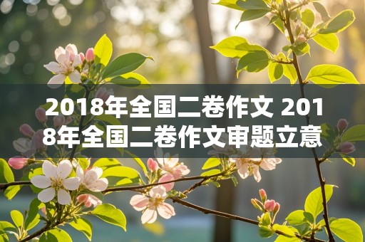 2018年全国二卷作文 2018年全国二卷作文审题立意