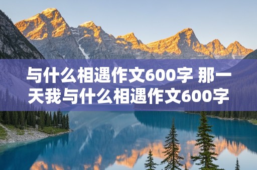 与什么相遇作文600字 那一天我与什么相遇作文600字