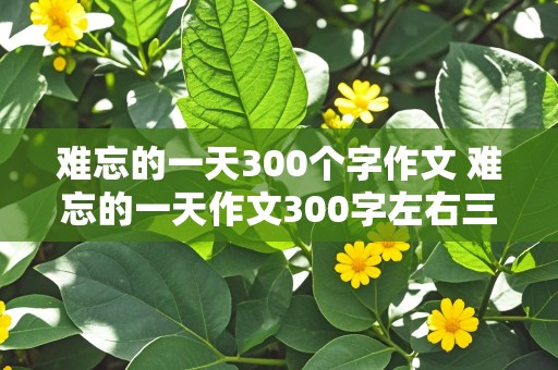 难忘的一天300个字作文 难忘的一天作文300字左右三年级