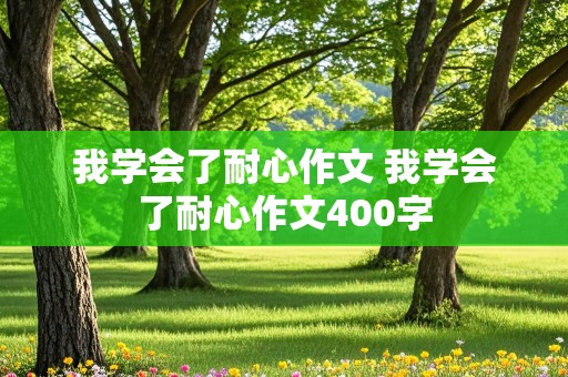 我学会了耐心作文 我学会了耐心作文400字