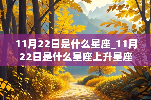 11月22日是什么星座_11月22日是什么星座上升星座