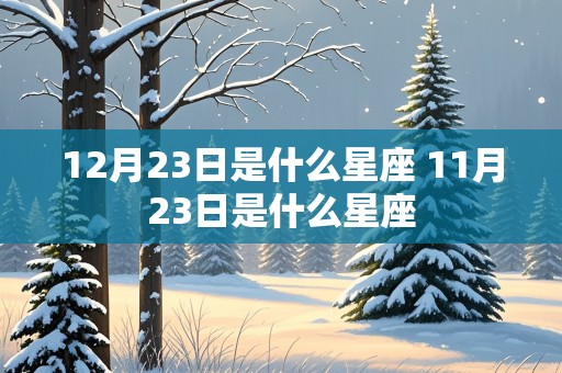 12月23日是什么星座 11月23日是什么星座