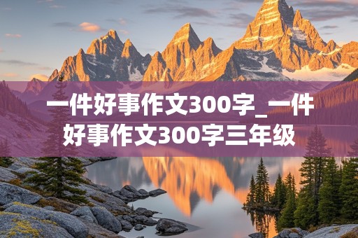 一件好事作文300字_一件好事作文300字三年级