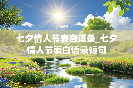 七夕情人节表白语录_七夕情人节表白语录短句