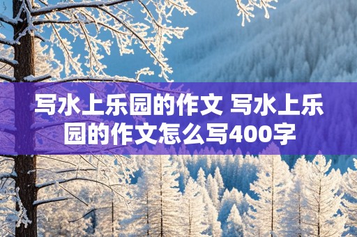 写水上乐园的作文 写水上乐园的作文怎么写400字