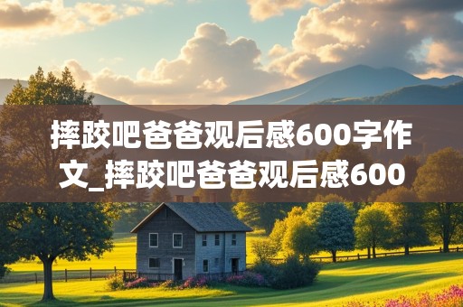 摔跤吧爸爸观后感600字作文_摔跤吧爸爸观后感600字作文初一