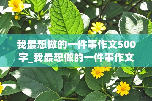 我最想做的一件事作文500字_我最想做的一件事作文500字作文