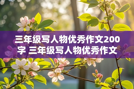 三年级写人物优秀作文200字 三年级写人物优秀作文200字左右