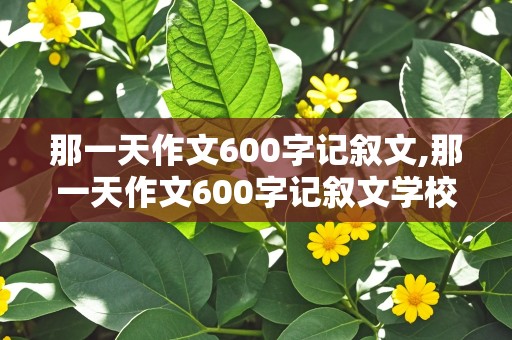 那一天作文600字记叙文,那一天作文600字记叙文学校