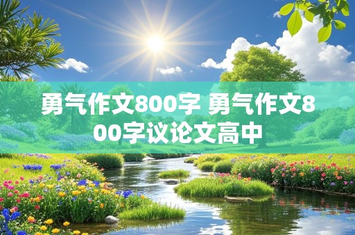 勇气作文800字 勇气作文800字议论文高中