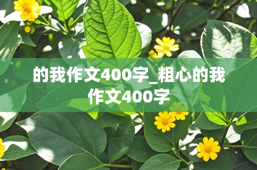 的我作文400字_粗心的我作文400字