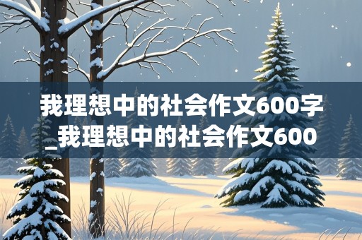 我理想中的社会作文600字_我理想中的社会作文600字初中