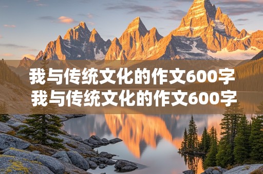 我与传统文化的作文600字 我与传统文化的作文600字议论文