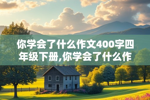 你学会了什么作文400字四年级下册,你学会了什么作文400字四年级下册 要有成功和失败