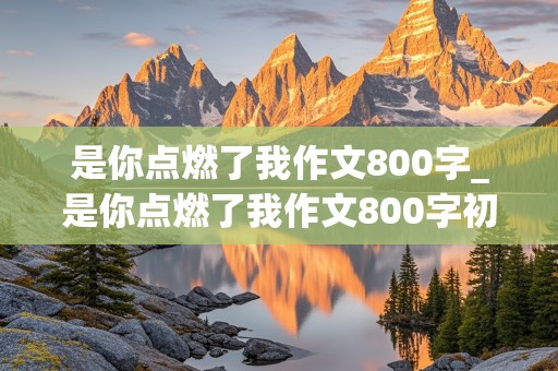 是你点燃了我作文800字_是你点燃了我作文800字初一