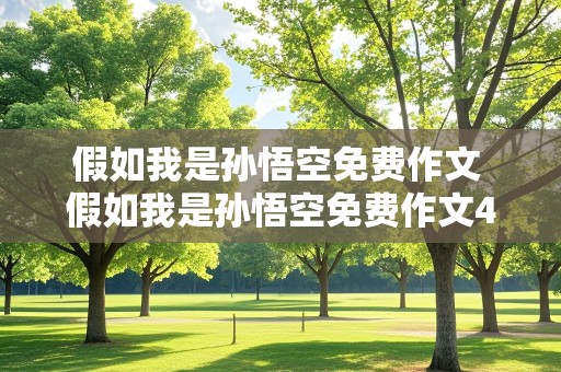 假如我是孙悟空免费作文 假如我是孙悟空免费作文400字