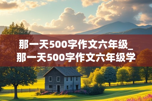 那一天500字作文六年级_那一天500字作文六年级学校