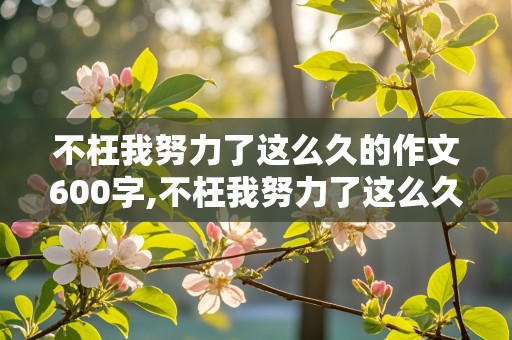 不枉我努力了这么久的作文600字,不枉我努力了这么久的作文600字记叙文