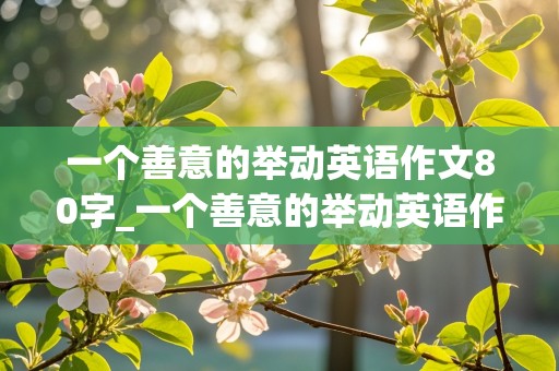 一个善意的举动英语作文80字_一个善意的举动英语作文80字带汉语