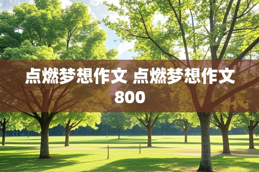 点燃梦想作文 点燃梦想作文800