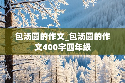 包汤圆的作文_包汤圆的作文400字四年级