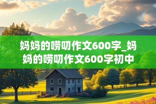 妈妈的唠叨作文600字_妈妈的唠叨作文600字初中