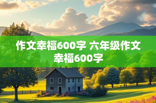 作文幸福600字 六年级作文幸福600字