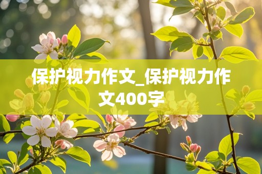 保护视力作文_保护视力作文400字