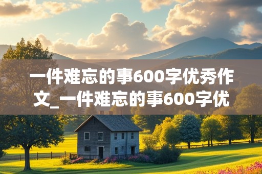 一件难忘的事600字优秀作文_一件难忘的事600字优秀作文范文