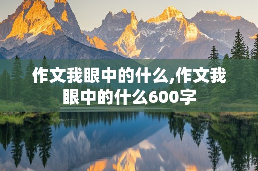 作文我眼中的什么,作文我眼中的什么600字