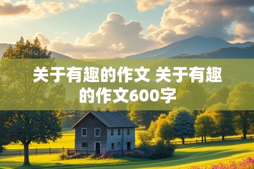 关于有趣的作文 关于有趣的作文600字