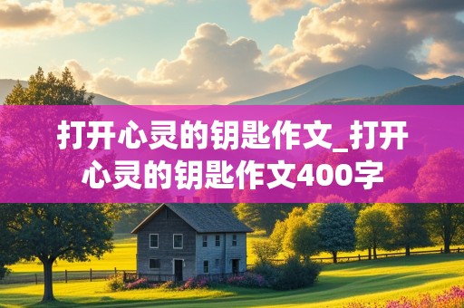 打开心灵的钥匙作文_打开心灵的钥匙作文400字