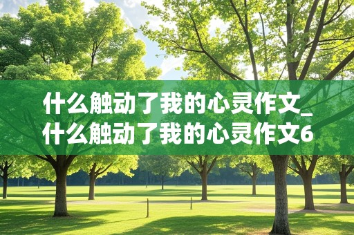 什么触动了我的心灵作文_什么触动了我的心灵作文600字