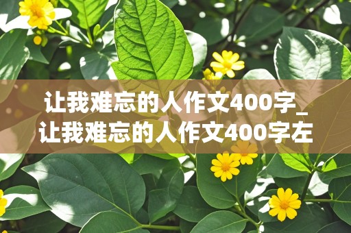 让我难忘的人作文400字_让我难忘的人作文400字左右