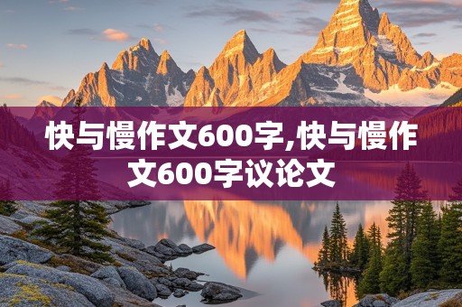 快与慢作文600字,快与慢作文600字议论文