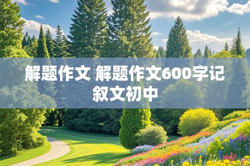 解题作文 解题作文600字记叙文初中