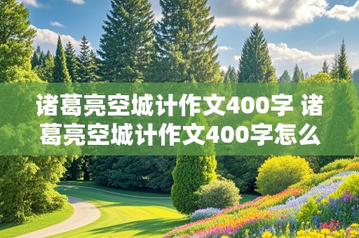 诸葛亮空城计作文400字 诸葛亮空城计作文400字怎么写