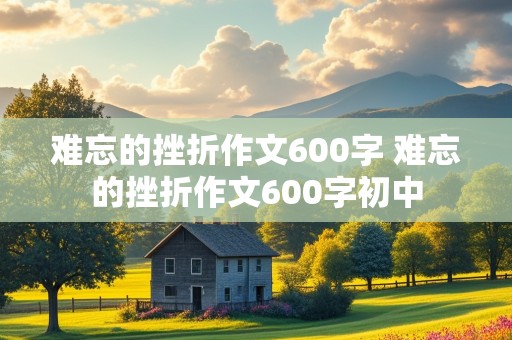 难忘的挫折作文600字 难忘的挫折作文600字初中