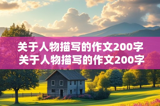 关于人物描写的作文200字 关于人物描写的作文200字左右