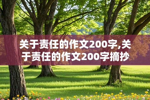 关于责任的作文200字,关于责任的作文200字摘抄