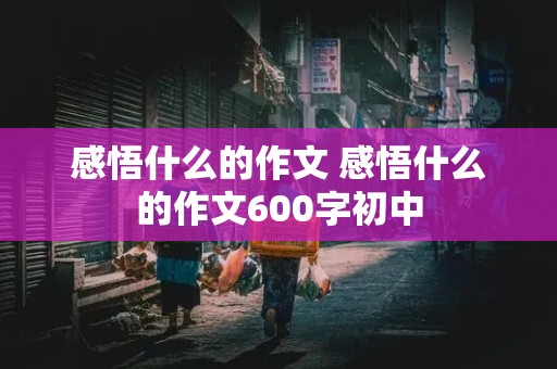 感悟什么的作文 感悟什么的作文600字初中