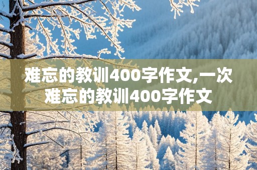 难忘的教训400字作文,一次难忘的教训400字作文