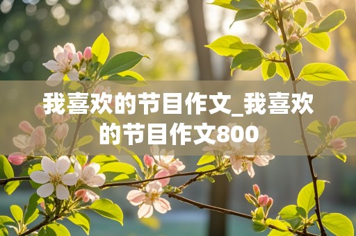 我喜欢的节目作文_我喜欢的节目作文800