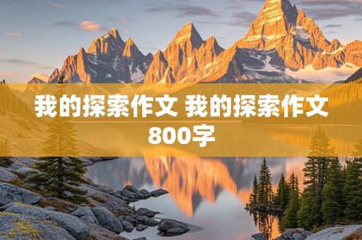 我的探索作文 我的探索作文800字