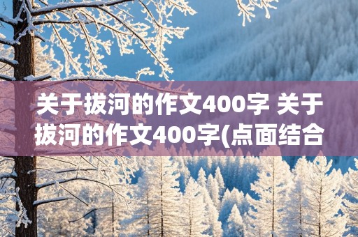 关于拔河的作文400字 关于拔河的作文400字(点面结合)