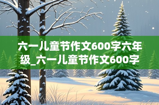 六一儿童节作文600字六年级_六一儿童节作文600字六年级开头