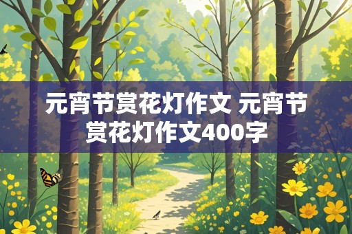 元宵节赏花灯作文 元宵节赏花灯作文400字